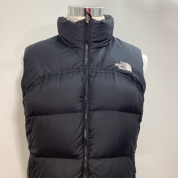 The North Face 700 A0256 Midnight Black Quilted Vest Goose Down Full Zip Size L - Picture 2 of 12